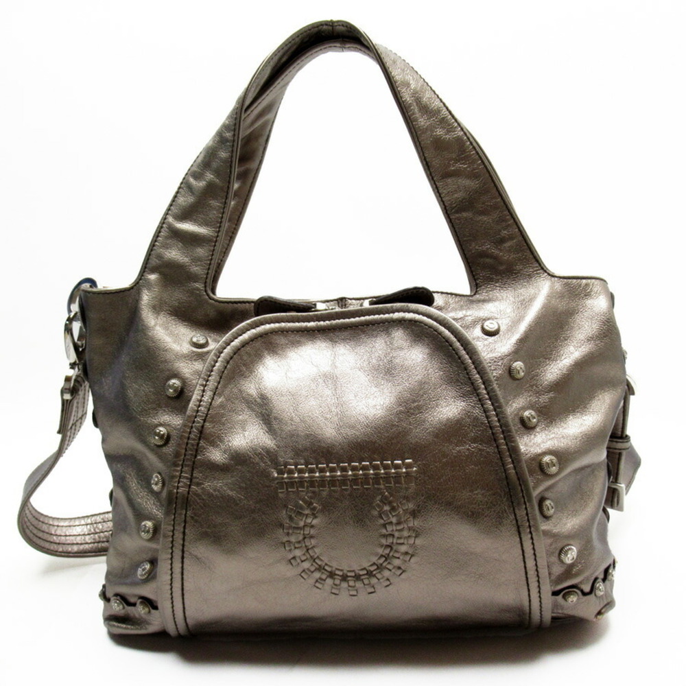Salvatore Ferragamo Handbag Shoulder Bag Gold Silver Ladies